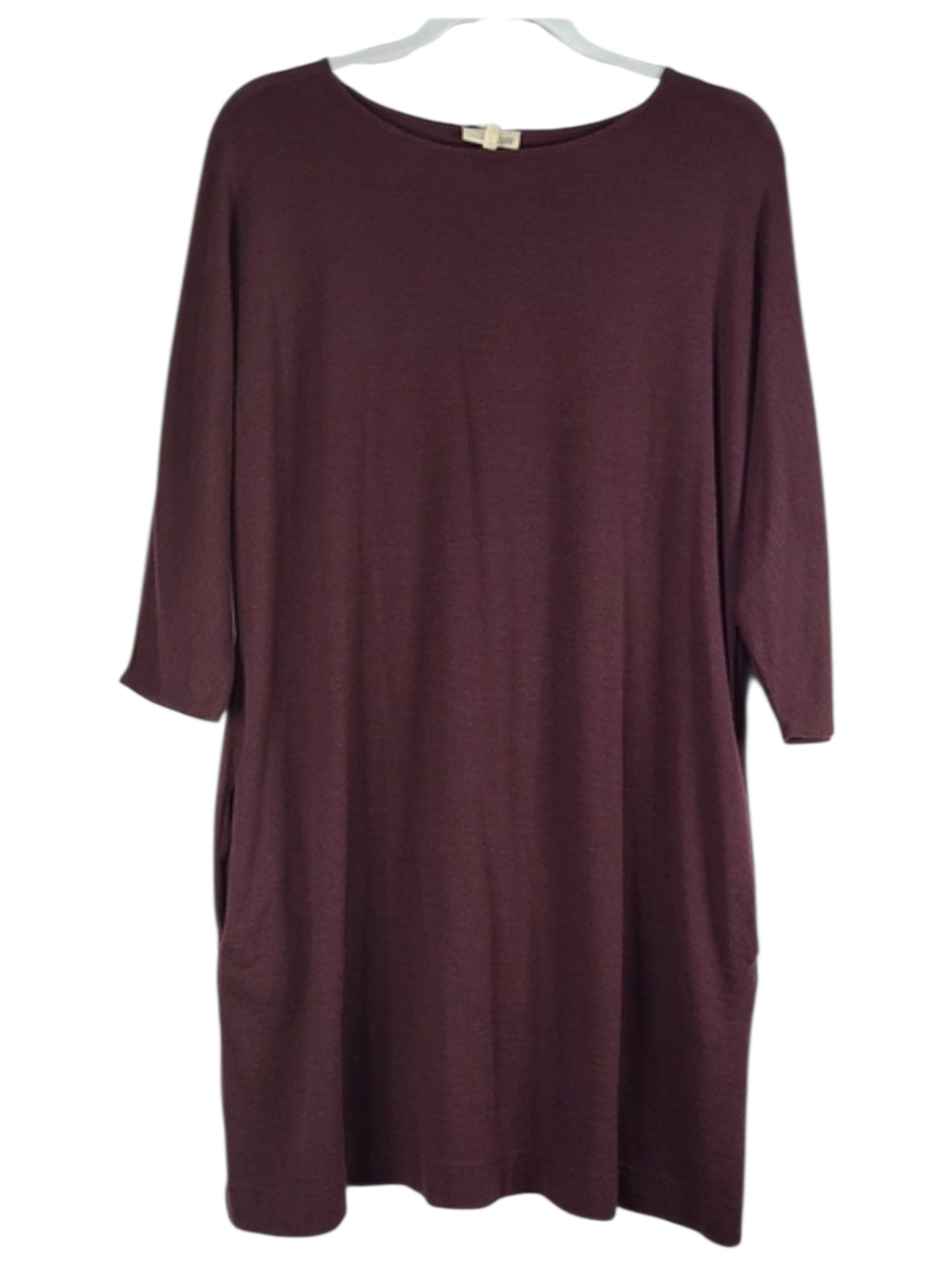 Wilfred Free Burgundy Jersey Knit Dress Womens S 3/4 Sleeve Cober Aritzia Style